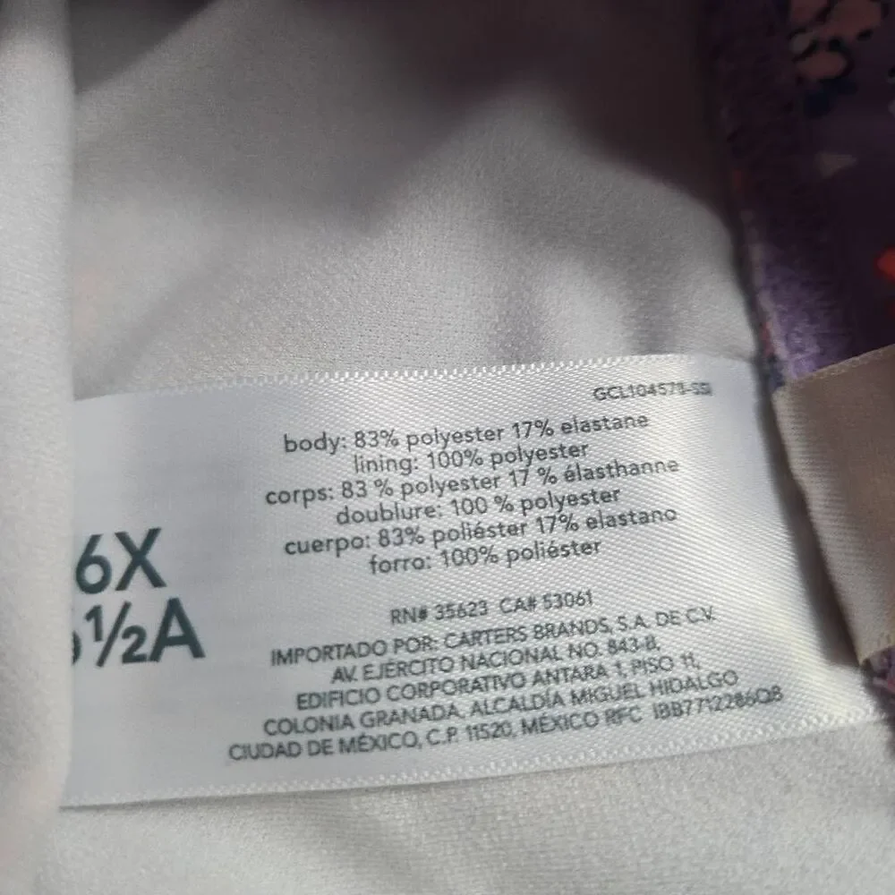 Oshkosh longsleeve tankini swimsuit S6/6x
